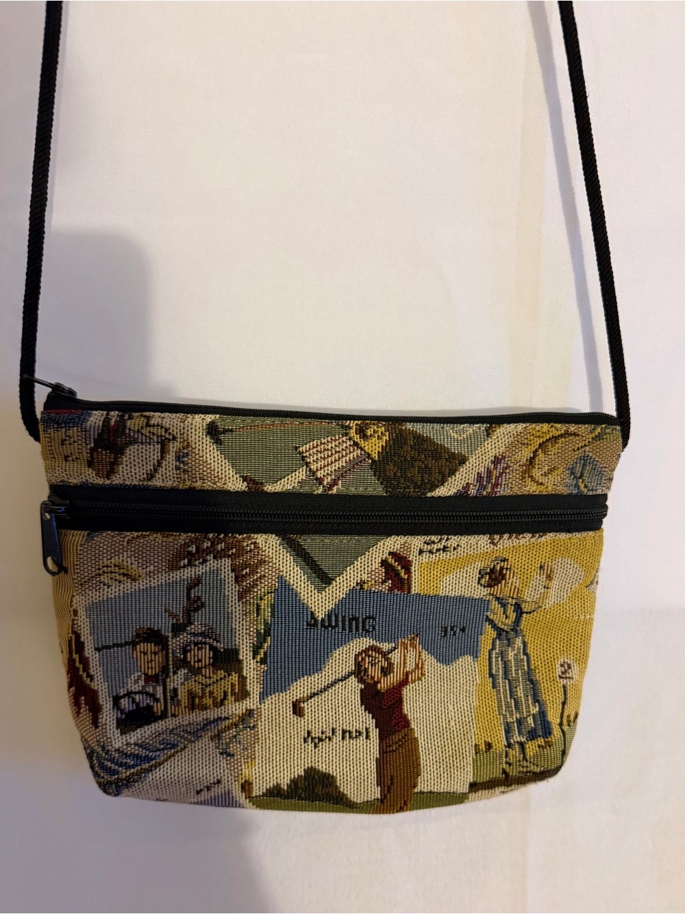 Danny K. Vintage Tapestry Crossbody Bag in Multicolor